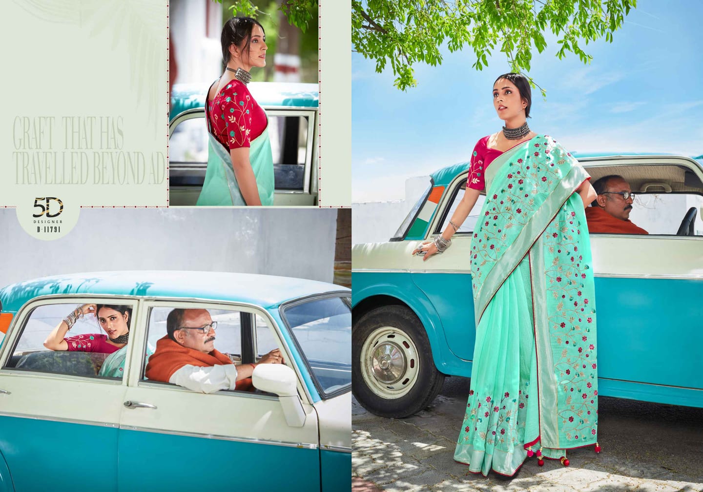 5D Designer Fancy Wear Designer Wholesale Saree Collection